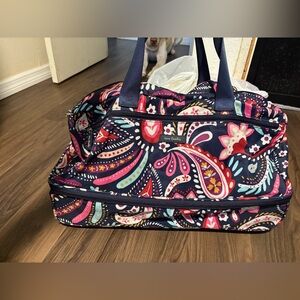 Vera Bradley Navy and Pink Paisley Travel Bag